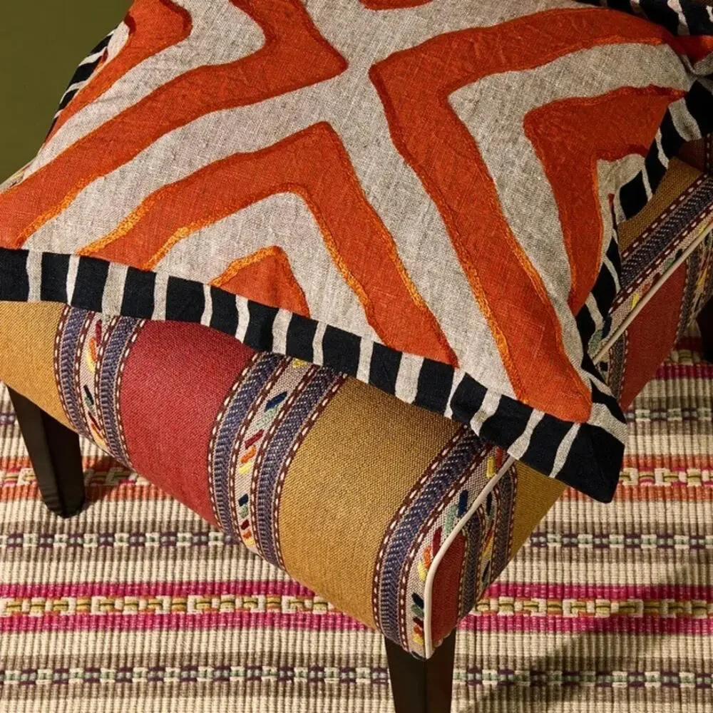 NEW - Kit Kemp Arrows Linen Pillow Orange 16x20